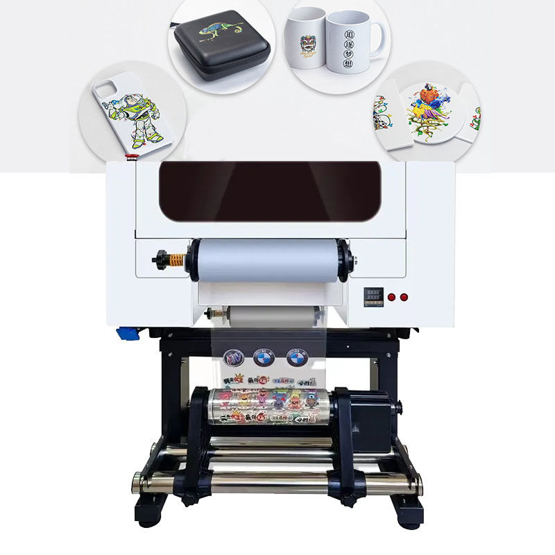 Stampa di etichette a cristallo DTF UV da 30 cm 2 in 1 con doppia testa XP600