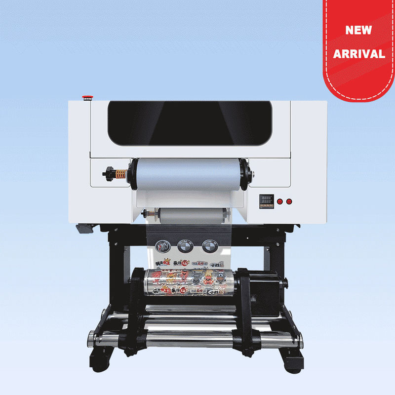 30CM UV DTF Roll to Roll Printer con due teste A3 UV DTF per bottiglia acrilica