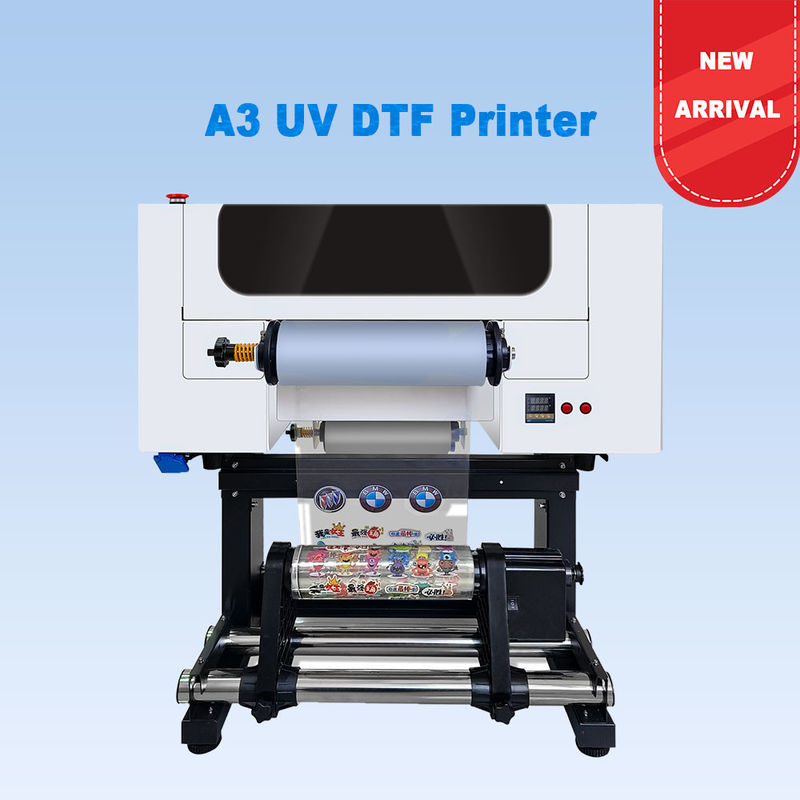 Stampa DTF UV A3 Stampa logo DTF UV 30CM Da rotolare a rotolare Stampa DTF UV con laminazione per adesivi
