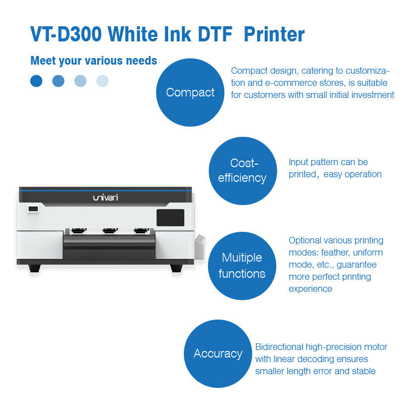 2024 White Digital A3 DTF Printer XP600 Pet Film da 13 pollici per qualsiasi tessuto
