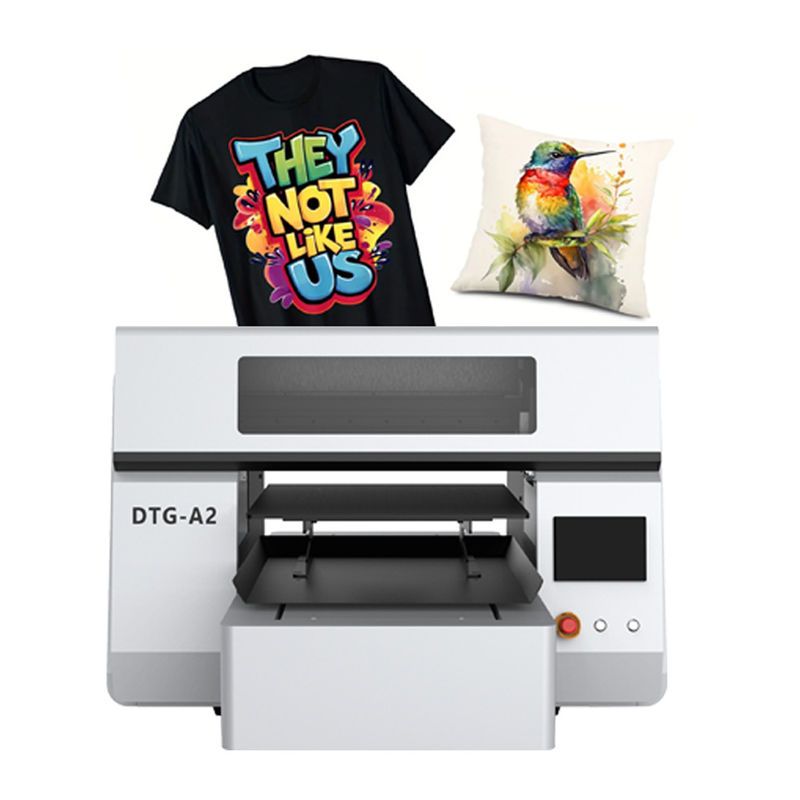 Doppia stazione A2 DTG Direct to Garment Printer Sistema di stampa a inchiostro bianco e a colori