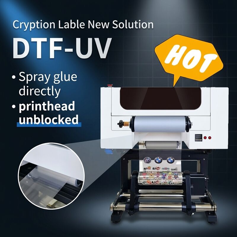 Stampa DTF a due teste UV 30CM per la produzione di adesivi acrilici per bottiglie